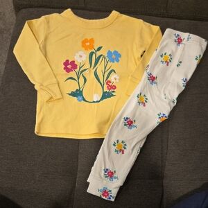 GAP Baby Yellow Floral PJs Organic Cotton